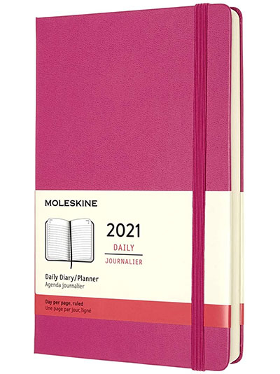 Moleskine 12 Month Daily Planner 2021 Daily Diary 2021 Colour Bougainvillea Pink Delfi